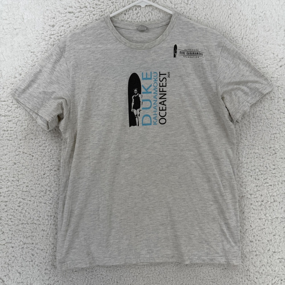 Duke Kahanamoku OceanFest 2025 Shirt Womens Large Gray Hawaii Tri Blend Surf Tee